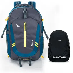 LUNAR'S Unisex Grey & Blue Embroidered Backpack-16