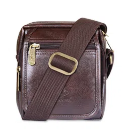 THE CLOWNFISH Unisex Brown Textured Messenger Bag-46