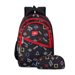 THE CLOWNFISH Kids Printed Backpack with Zip Pouch-93