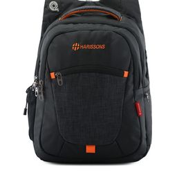 Harissons Unisex Black & Orange 15 inch Backpack-25