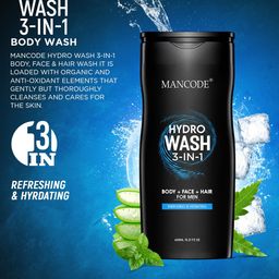 MANCODE Pack of 2 Hydro 3 in 1 Body Wash, 450 each image 5