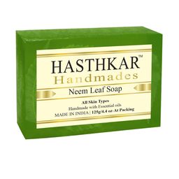 Hasthkar Set of 4 Neem Leaf Handmade Soaps for All Skin Types - 125 g Each image 3