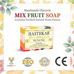 Hasthkar Set of 4 Mix Fruit Handmade Soaps for All Skin Types - 125 g Each image 4