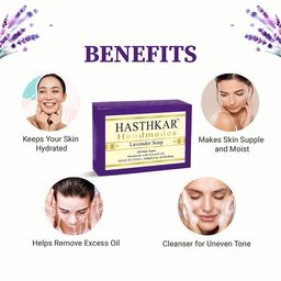 Hasthkar Set of 4 Lavender Handmade Soaps for All Skin Types - 125 g Each image 5