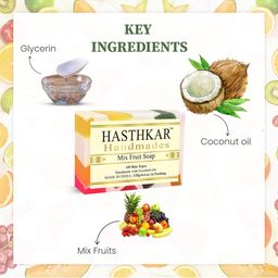 Hasthkar Set of 4 Mix Fruit Handmade Soaps for All Skin Types - 125 g Each image 3