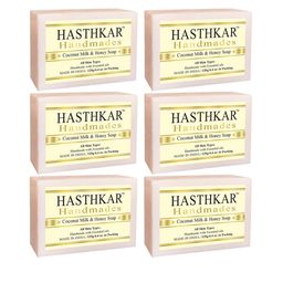 Hasthkar Set of 6 Handmade Coconut Milk & Honey Soap with Glycerin - 125 g Each-16