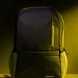 CARRIALL Unisex Yellow & Black Backpack with Reflective Strip-11