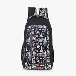 Dezire Crafts Women Black & White Printed Embellished Backpack-18