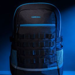 CARRIALL Unisex Black & Blue Backpack with Reflective Strip-10