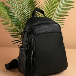 HAUTE SAUCE by Campus Sutra Women Black Textured Backpack-16