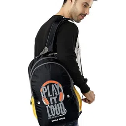 WORLD SPEED Unisex Typography Printed Backpack-22
