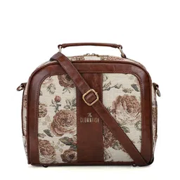 THE CLOWNFISH Floral Printed Leather Structured Satchel Bag-7
