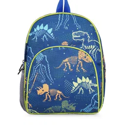 GEPACK Unisex Kids Navy Blue Dino Animal Print School Backpack-45