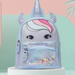 Baby Moo Girls Blue Graphic Backpack-35