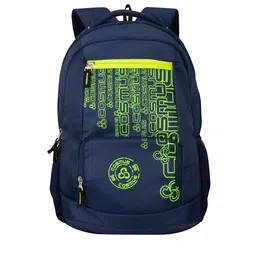 COSMUS Blue & Lime Green Printed Laptop Backpack-31