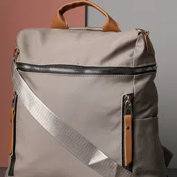 HAUTE SAUCE by Campus Sutra Women Grey & Brown Backpack-image-32