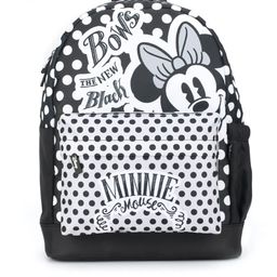 Disney Girls Black & White Minnie Mouse Graphic Printed Backpack-41