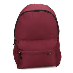 QIPS Unisex Maroon Solid Backpack-image-45
