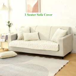 Velvet Plain 1 Seater Sofa Cover-image-37