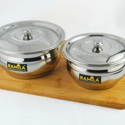 Stainless Steel Serving Bowl Serving Bowl Set, Mixing bowl, Steel Bowl With Lid ( Premium Quality )-2