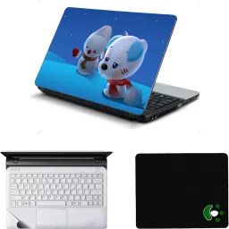 Mitram 3in1 Laptop Accessories Combo 15.6 Inch Snow Dog laptop Skins Stickers, Mouse Pad and Palmrest Skin Combo Set-image-22