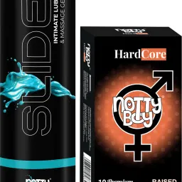 Water Based Slide Original Lube & Massage Gel Lubricant, Hard Core Dots Condoms-picture-27