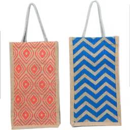 Jute Wine Bottle Gift Bag-image-44