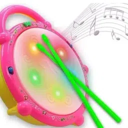 Flash Drum with 3D Lights and Music Effect & Playing Sticks-Multicolored-37
