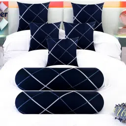 5 Cushion 2 Bolster Microfibre Geometric Bolster Pack of 7-image-33