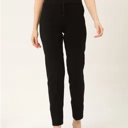 RVK Women Black Solid Regular Fit Knitted Winter Trousers-image-8
