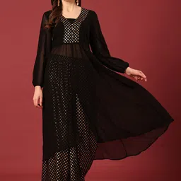 Poshak Hub Ethnic Motifs Printed A-Line Kurta with Palazzos-picture-36