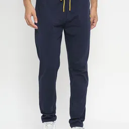 UnderJeans by Spykar Men Navy Blue Solid Cotton Lounge Pants-image-27