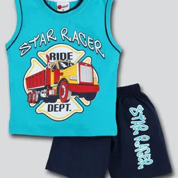 Mars Infiniti Boys Pure Cotton Printed T-shirt With Shorts-image-74