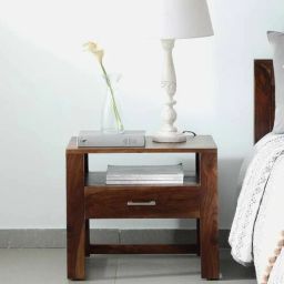 woodsworth from pepperfry Avian Sheesham Wood Bedside Table In Provincial Teak Finish With Drawer-picture-31