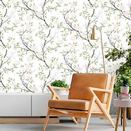 Jaamso Royals White & Green Flower Printed Self Adhesive Wall Sticker-picture-9
