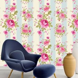 WallDaddy White & Pink Floral Designed Self Adhesive Wallpaper-14