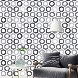 WallDaddy White Circle Design Self Adhesive Wallpaper For Wall-image-68