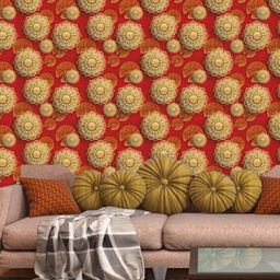 WallDaddy Red & Brown Self Adhesive Wallpaper-20