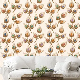 WallDaddy Beige & Blue Floral Designed Waterproof Self Adhesive Wallpaper-picture-9
