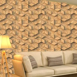 WallDaddy Brown Geometric Designed Self Adhesive Wallpaper For Wall-image-75
