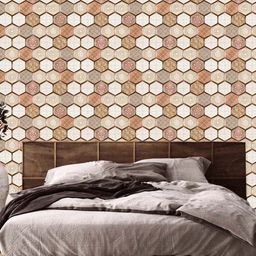 WallDaddy Beige & Brown Geometric Design Self Adhesive Wallpaper-9