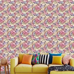 WallDaddy Pink & Purple Floral Design Self Adhesive Wallpaper-16