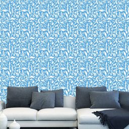 WallDaddy Blue & White Ethnic Designed Self Adhesive Wallpaper-image-94