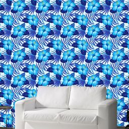 WallDaddy Blue Lilly Printed Self Adhesive Wallpaper-picture-4
