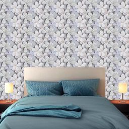 WallDaddy Blue & Grey Floral Designed Self Adhesive Wallpaper-26