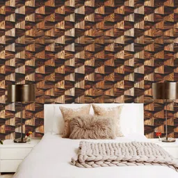 WallDaddy Brown Geometric Designed Self Adhesive Wallpaper-image-83