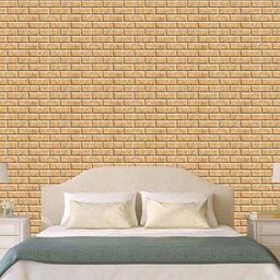WallDaddy Beige Brick-Printed Waterproof Self Adhesive Wallpaper-image-52