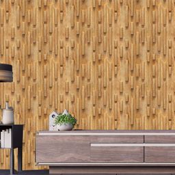 WallDaddy Brown Strip Block Designed Self Adhesive Wallpaper-image-67