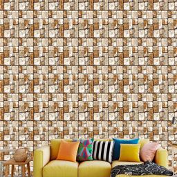WallDaddy Brown & Beige Printed Self Adhesive Wallpaper-image-97
