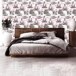 WallDaddy Black Dragon Buddha Printed Self Adhesive Wall Paper-image-12